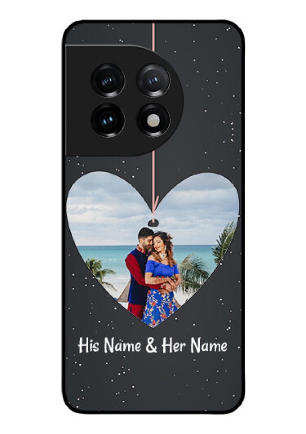 OnePlus 11 5G Custom Glass Phone Case - Hanging Heart Design