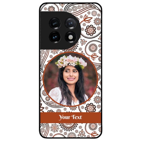 OnePlus 11 5G Custom Glass Mobile Case - Abstract Flower Design