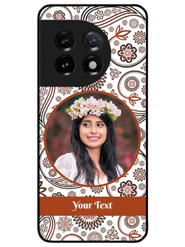 Custom OnePlus 11 5G Custom Glass Mobile Case - Abstract Flower Design