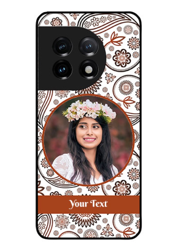 OnePlus 11 5G Custom Glass Mobile Case - Abstract Flower Design
