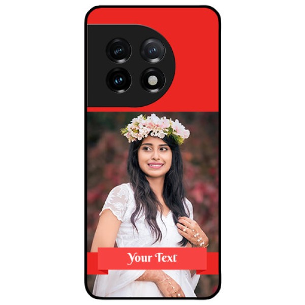 OnePlus 11 5G Custom Glass Phone Case - Simple Red Color Design OnePlus 11 5G Custom Glass Phone Case - Simple Red Color Design