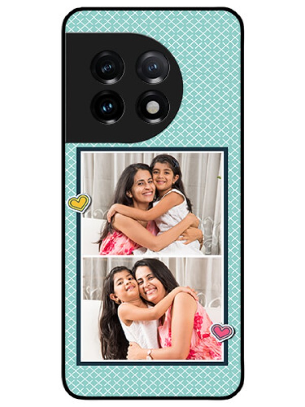 Custom OnePlus 11 5G Custom Glass Phone Case - 2 Image Holder with Pattern Design