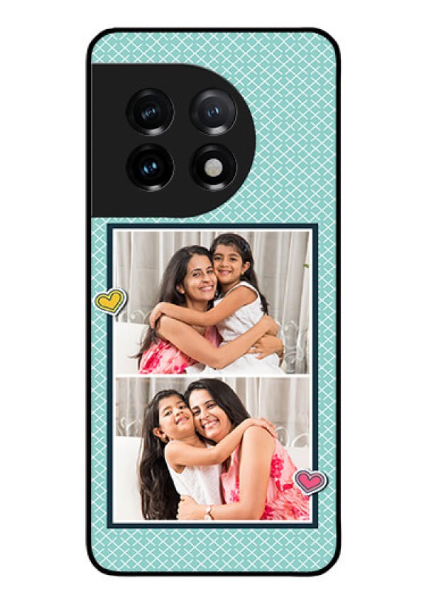 OnePlus 11 5G Custom Glass Phone Case - 2 Image Holder with Pattern Design