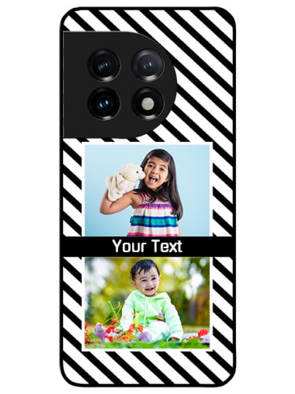 Custom OnePlus 11 5G Photo Printing on Glass Case - Black And White Stripes Design