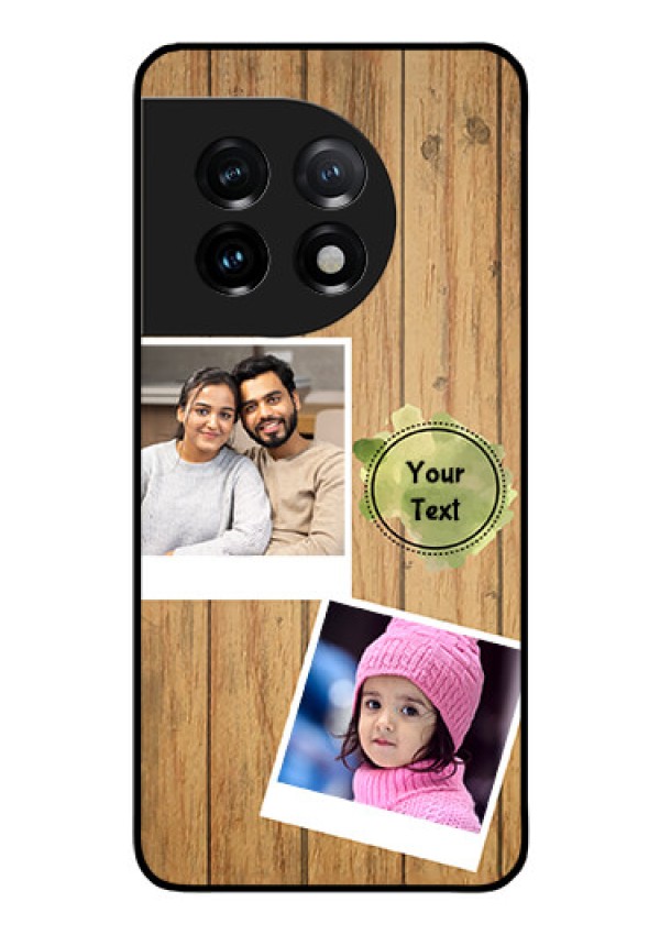 OnePlus 11 5G Custom Glass Phone Case - Wooden Texture Design