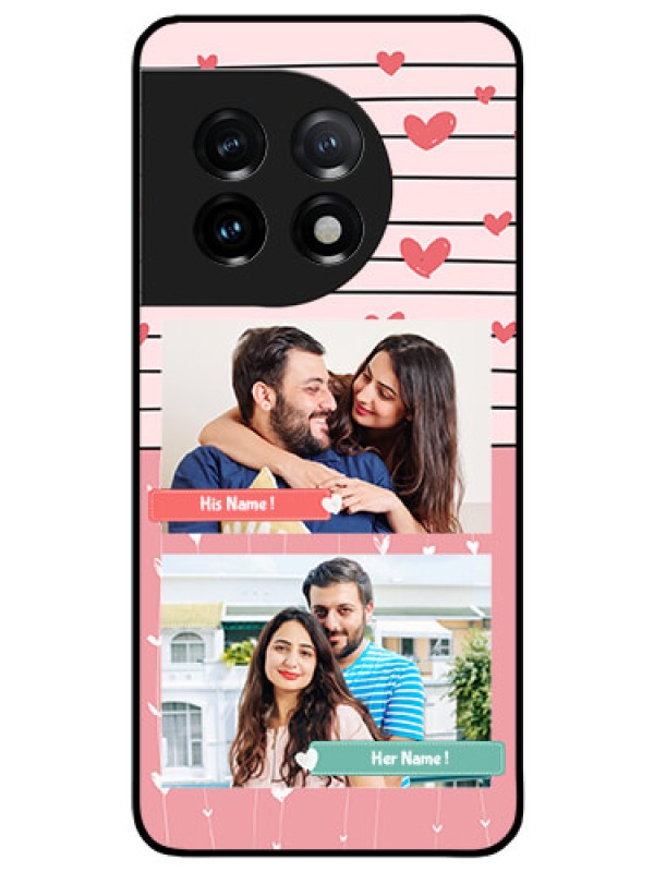 Custom OnePlus 11 5G Custom Glass Mobile Case - Photo with Heart Design
