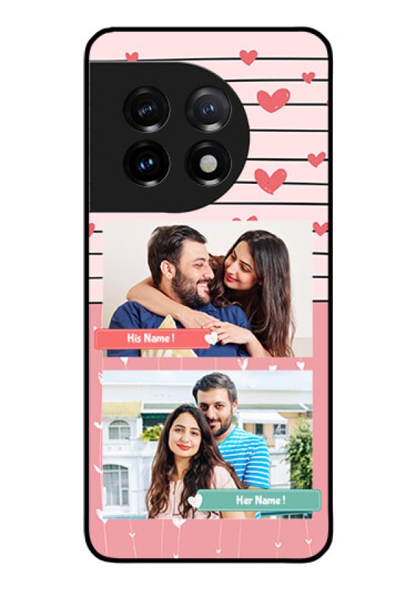OnePlus 11 5G Custom Glass Mobile Case - Photo with Heart Design