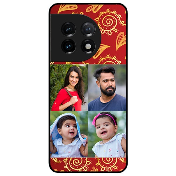 OnePlus 11 5G Photo Printing on Glass Case - 4 Image Traditional Design