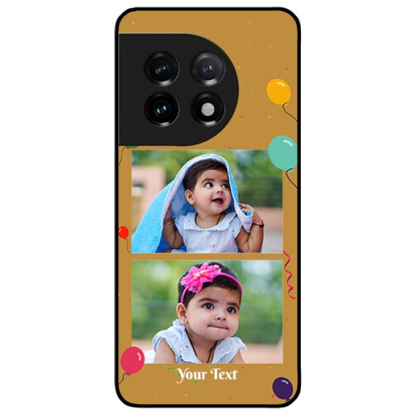 OnePlus 11 5G Personalized Glass Phone Case - Image Holder with Birthday Celebrations Design OnePlus 11 5G Personalized Glass Phone Case - Image Holder with Birthday Celebrations Design