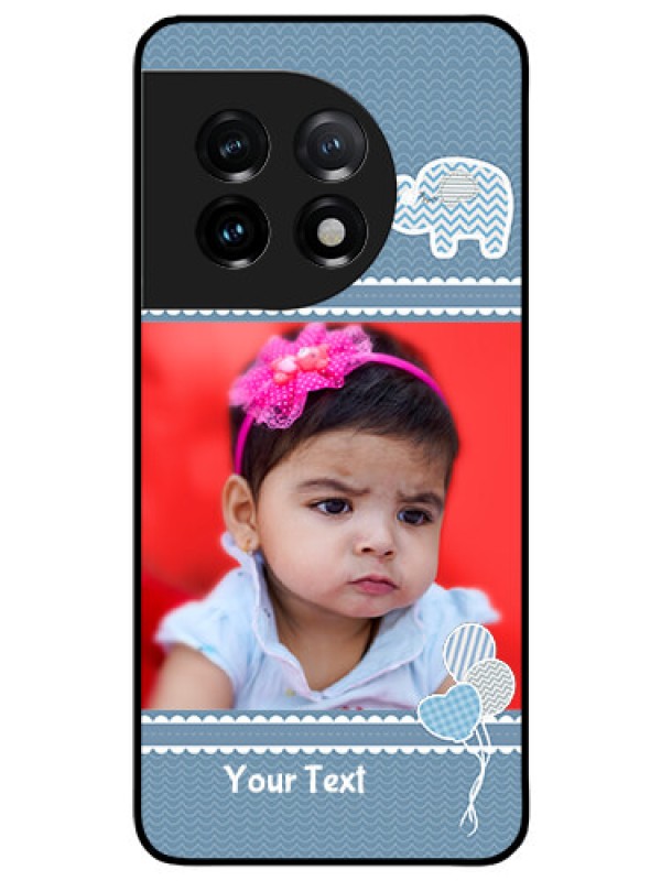 Custom OnePlus 11 5G Photo Printing on Glass Case - with Kids Pattern Design