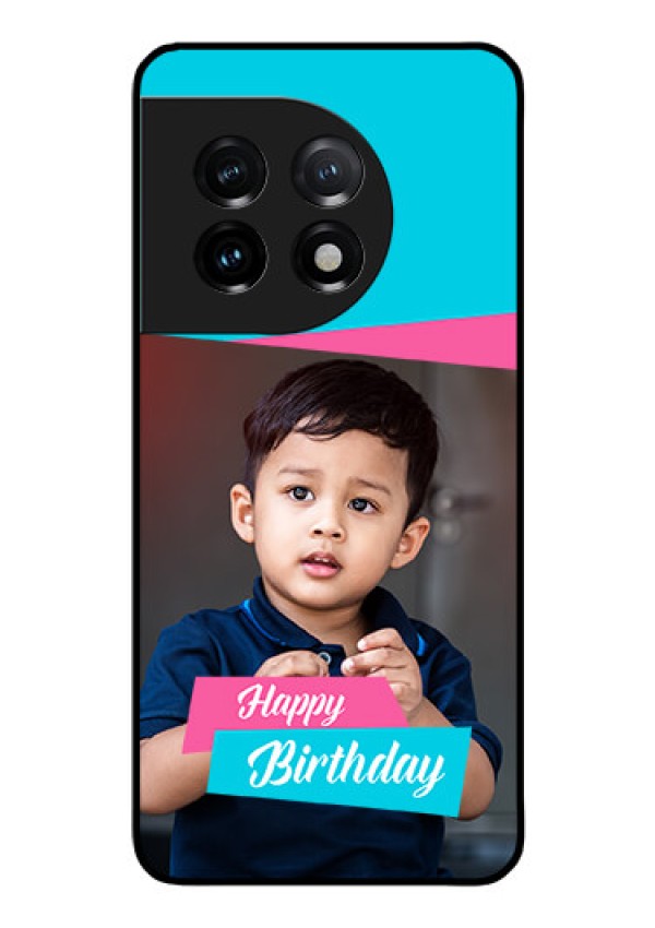 OnePlus 11 5G Personalized Glass Phone Case - Image Holder with 2 Color Design