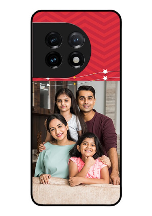 OnePlus 11 5G Personalized Glass Phone Case - Happy Family Design