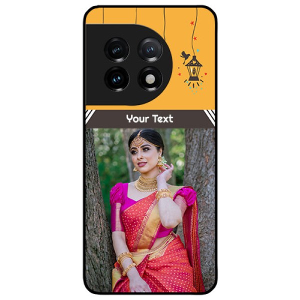 OnePlus 11 5G Custom Glass Mobile Case - with Family Picture and Icons OnePlus 11 5G Custom Glass Mobile Case - with Family Picture and Icons