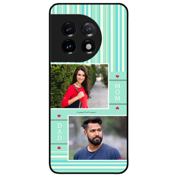 OnePlus 11 5G Custom Glass Phone Case - Mom & Dad Pic Design