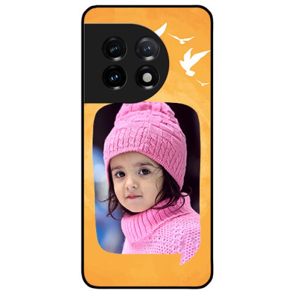 OnePlus 11 5G Personalized Glass Phone Case - Water Color Design with Bird Icons OnePlus 11 5G Personalized Glass Phone Case - Water Color Design with Bird Icons
