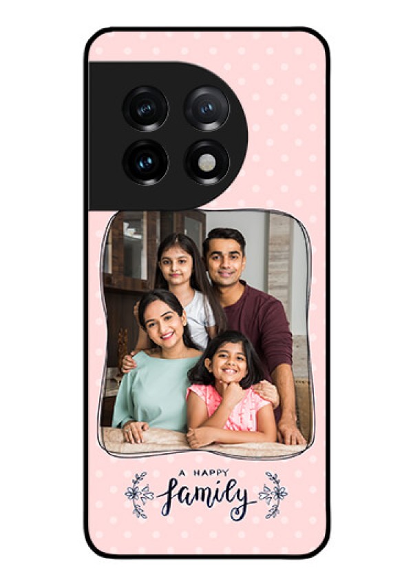 OnePlus 11 5G Custom Glass Phone Case - Family with Dots Design
