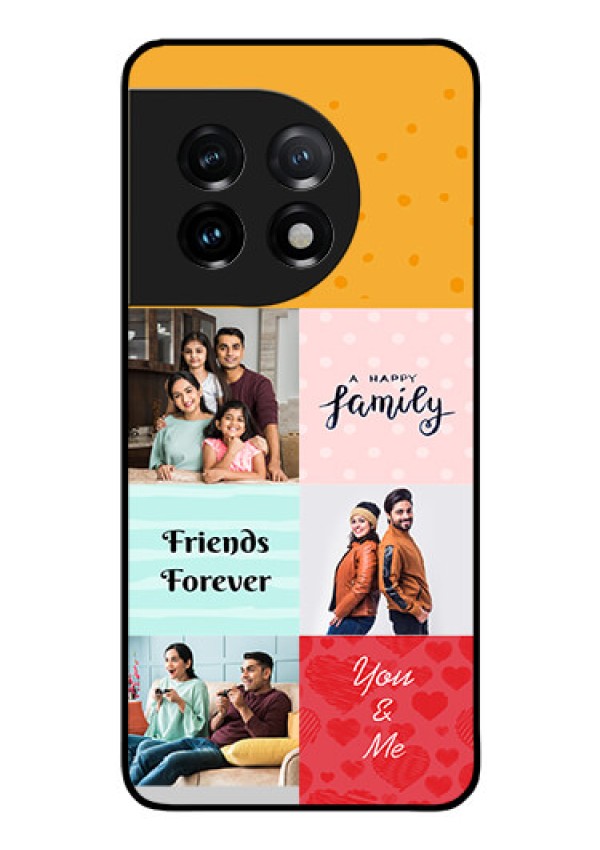 OnePlus 11 5G Personalized Glass Phone Case - Images with Quotes Design