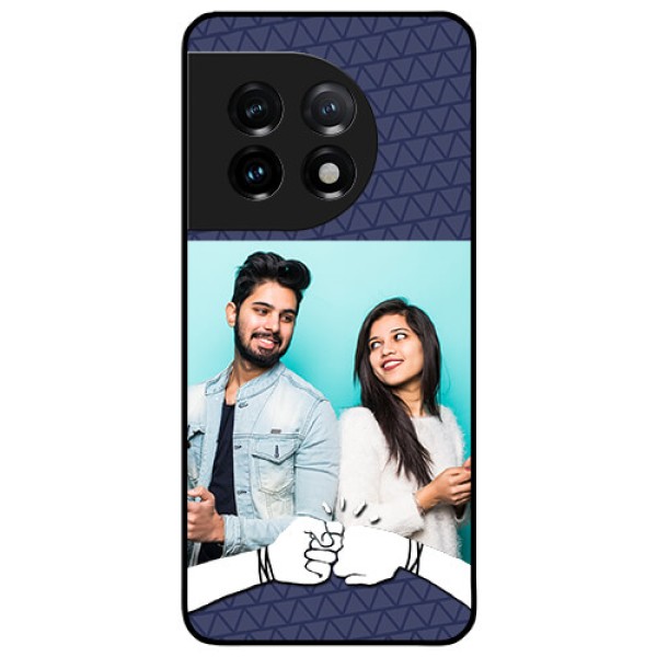 OnePlus 11 5G Photo Printing on Glass Case - with Best Friends Design OnePlus 11 5G Photo Printing on Glass Case - with Best Friends Design