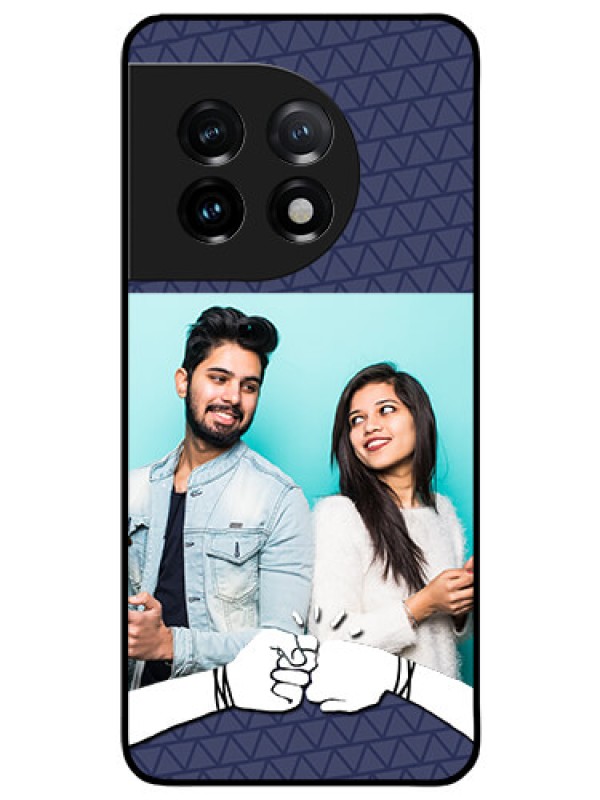 Custom OnePlus 11 5G Photo Printing on Glass Case - with Best Friends Design