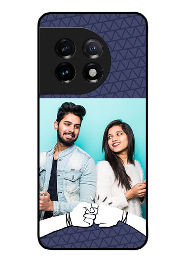 OnePlus 11 5G Photo Printing on Glass Case - with Best Friends Design