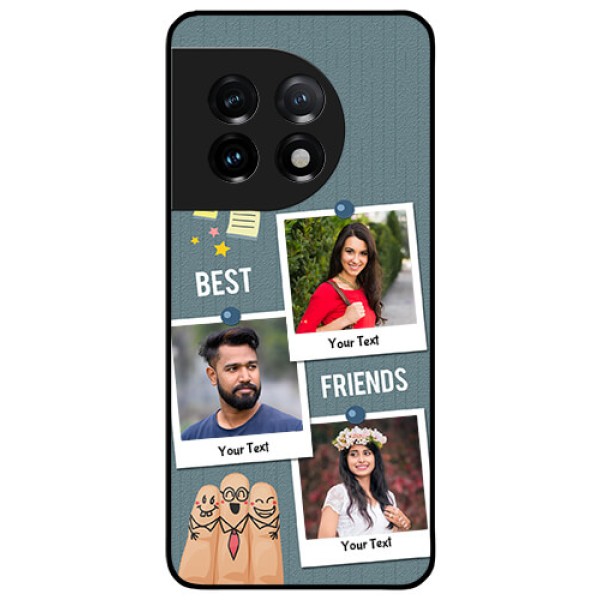 OnePlus 11 5G Personalized Glass Phone Case - Sticky Frames and Friendship Design OnePlus 11 5G Personalized Glass Phone Case - Sticky Frames and Friendship Design