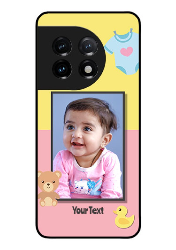 OnePlus 11 5G Photo Printing on Glass Case - Kids 2 Color Design