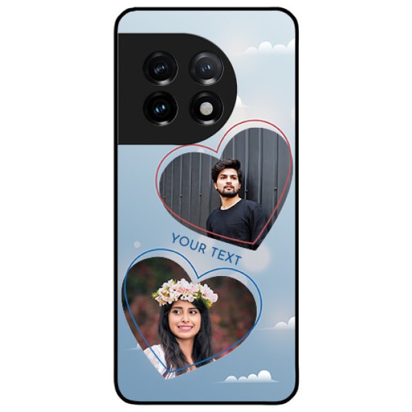 OnePlus 11 5G Custom Glass Mobile Case - Blue Color Couple Design OnePlus 11 5G Custom Glass Mobile Case - Blue Color Couple Design