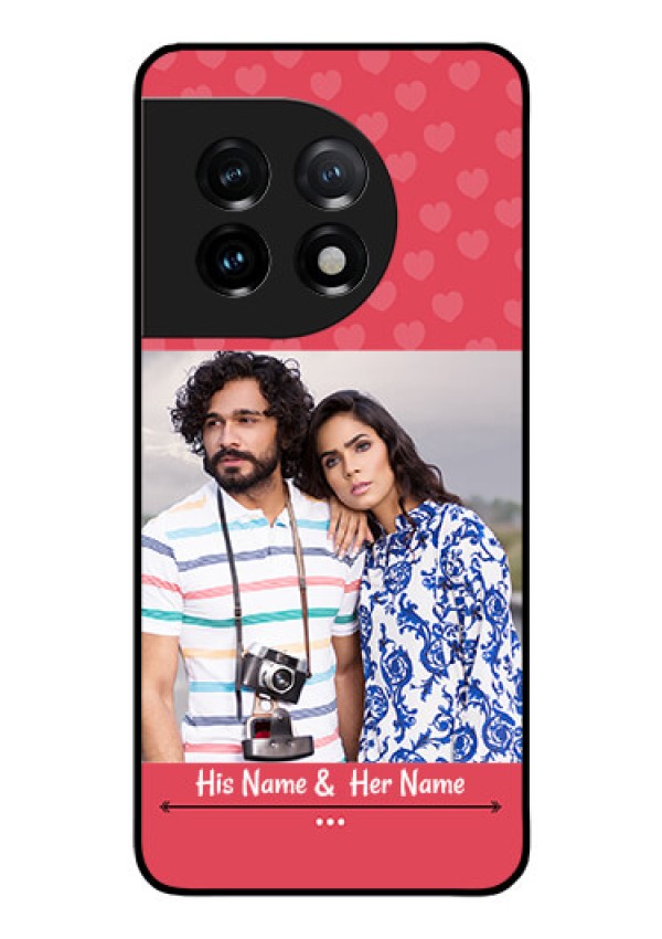 OnePlus 11 5G Photo Printing on Glass Case - Simple Love Design