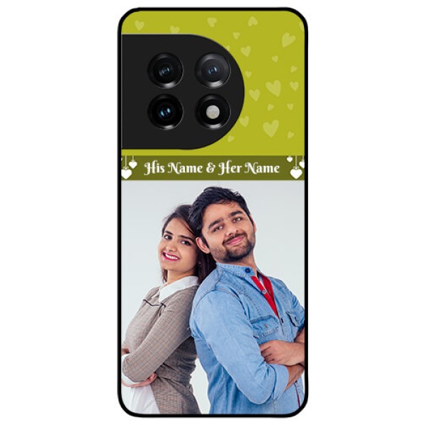 OnePlus 11 5G Custom Glass Phone Case - You & Me Heart Design