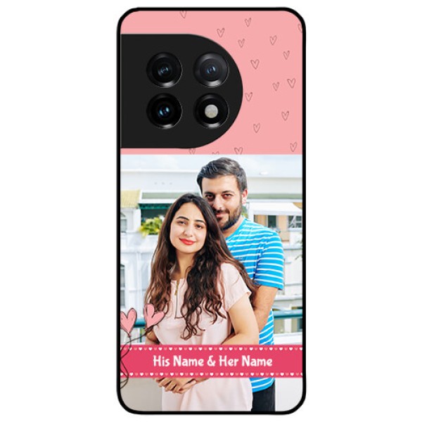 OnePlus 11 5G Personalized Glass Phone Case - Love Design Peach Color OnePlus 11 5G Personalized Glass Phone Case - Love Design Peach Color