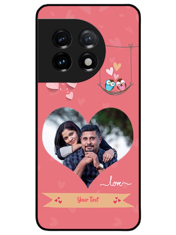 Custom OnePlus 11 5G Personalized Glass Phone Case - Peach Color Love Design