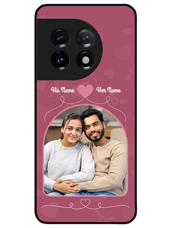 Custom OnePlus 11 5G Photo Printing on Glass Case - Love Floral Design