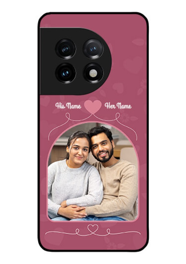 OnePlus 11 5G Photo Printing on Glass Case - Love Floral Design
