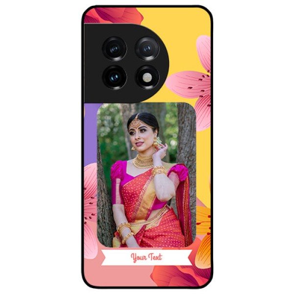 OnePlus 11 5G Custom Glass Mobile Case - 3 Image With Vintage Floral Design OnePlus 11 5G Custom Glass Mobile Case - 3 Image With Vintage Floral Design