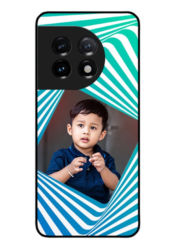 OnePlus 11 5G Personalized Glass Phone Case - Abstract Spiral Design