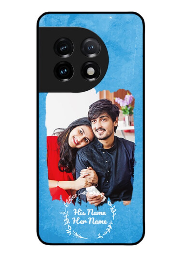 OnePlus 11 5G Custom Glass Phone Case - Blue Color Vintage Design