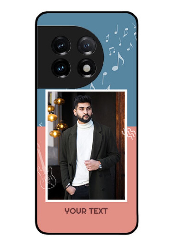 OnePlus 11 5G Photo Printing on Glass Case - with Color Musical Note Design