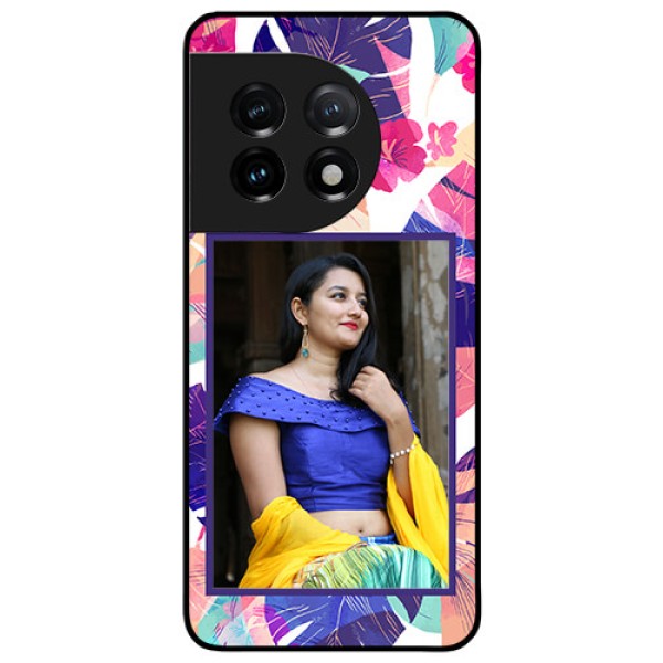 OnePlus 11 5G Custom Glass Mobile Case - Abstract Floral Design OnePlus 11 5G Custom Glass Mobile Case - Abstract Floral Design
