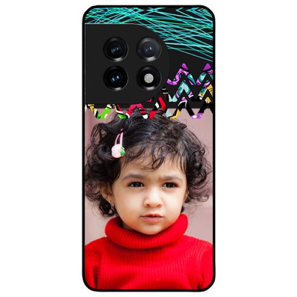 OnePlus 11 5G Personalized Glass Phone Case - Neon Abstract Design