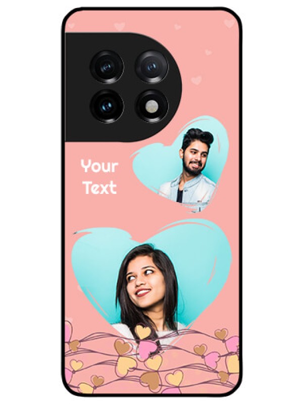 Custom OnePlus 11 5G Custom Glass Mobile Case - Love Doodle Design