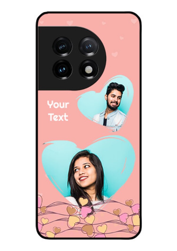 OnePlus 11 5G Custom Glass Mobile Case - Love Doodle Design