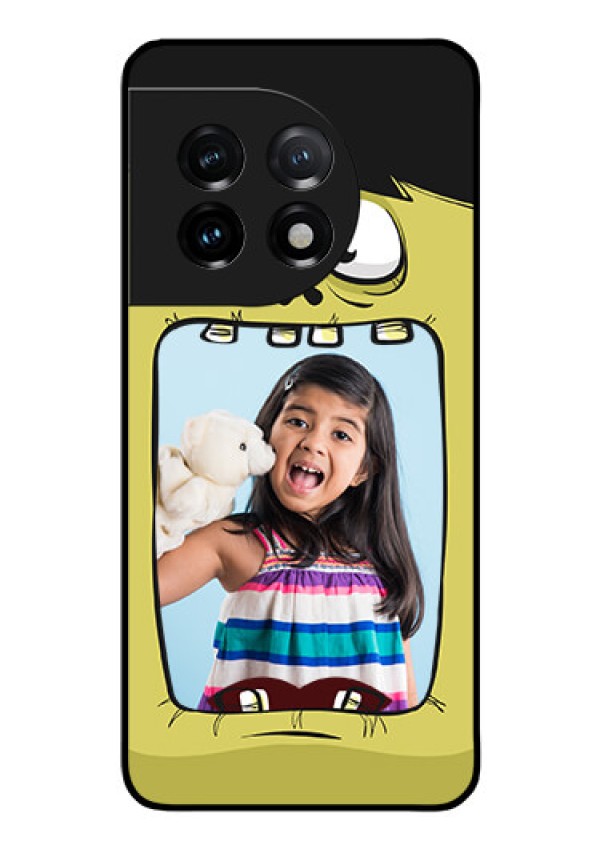 OnePlus 11 5G Personalized Glass Phone Case - Cartoon monster back case Design