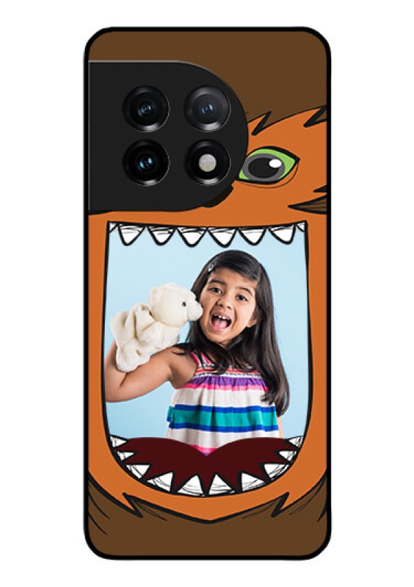 OnePlus 11 5G Photo Printing on Glass Case - Owl Monster Back Case Design