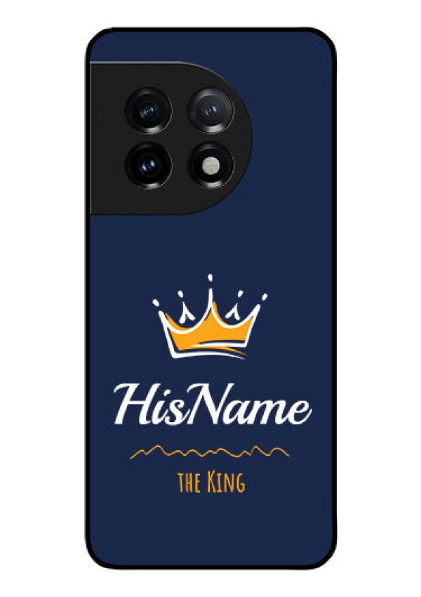 OnePlus 11 5G Glass Phone Case King with Name
