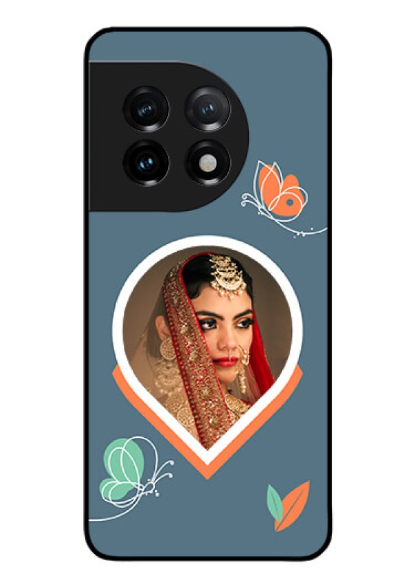 OnePlus 11 5G Custom Glass Mobile Case - Droplet Butterflies Design