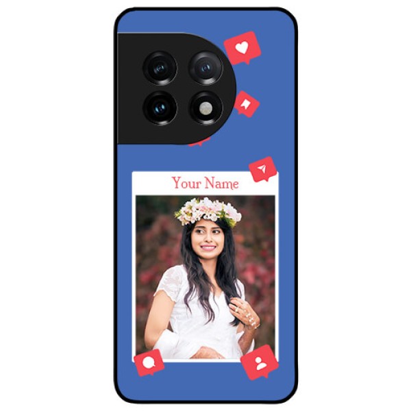 OnePlus 11 5G Custom Glass Phone Case - Like Share And Comment Design