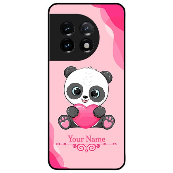 OnePlus 11 5G Custom Glass Mobile Case - Cute Panda Design