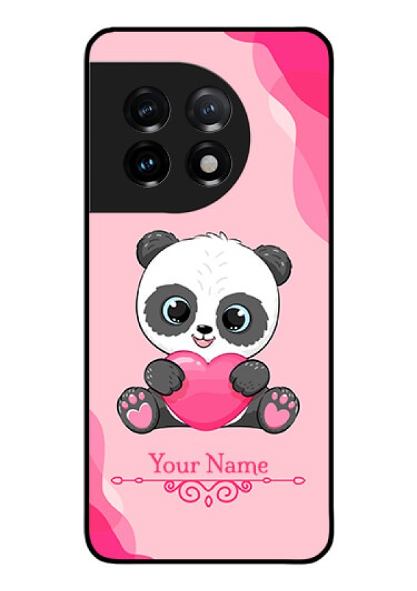 OnePlus 11 5G Custom Glass Mobile Case - Cute Panda Design