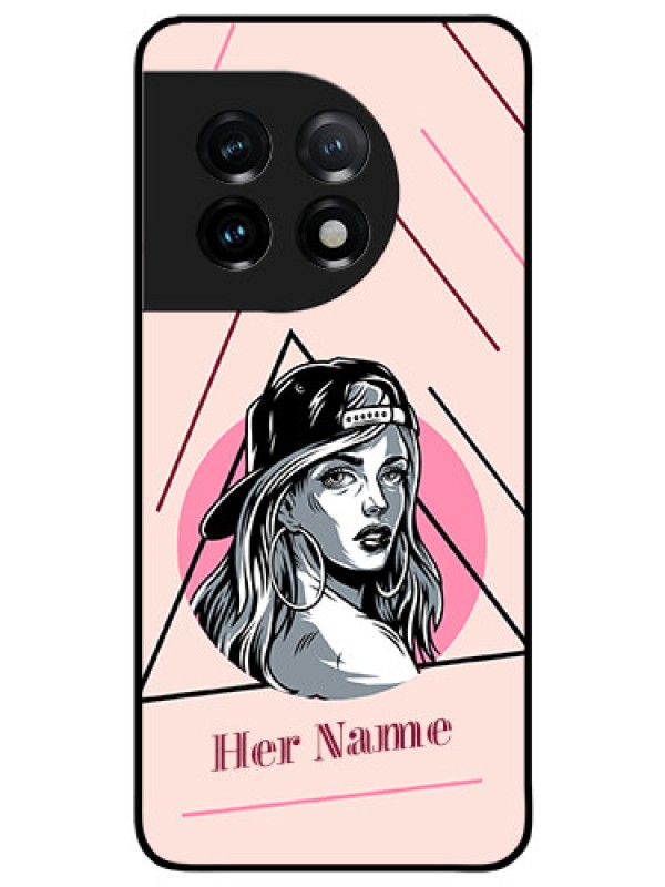 Custom OnePlus 11 5G Personalized Glass Phone Case - Rockstar Girl Design