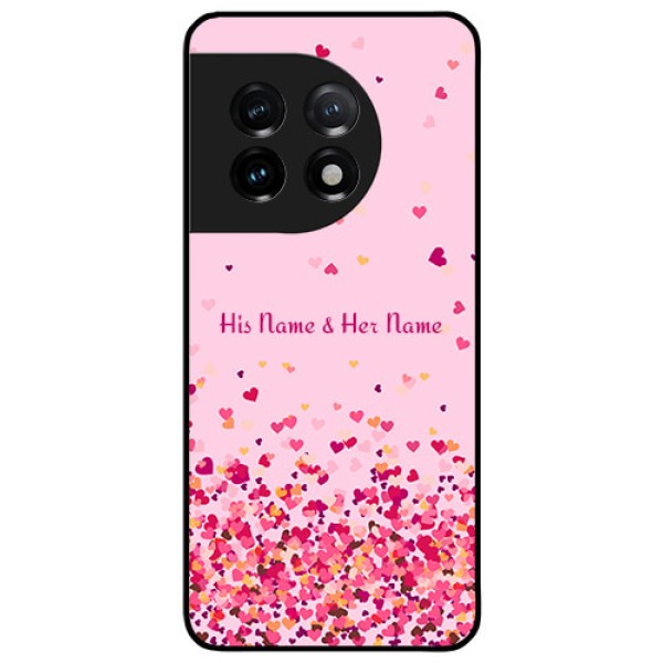 OnePlus 11 5G Photo Printing on Glass Case - Floating Hearts Design OnePlus 11 5G Photo Printing on Glass Case - Floating Hearts Design
